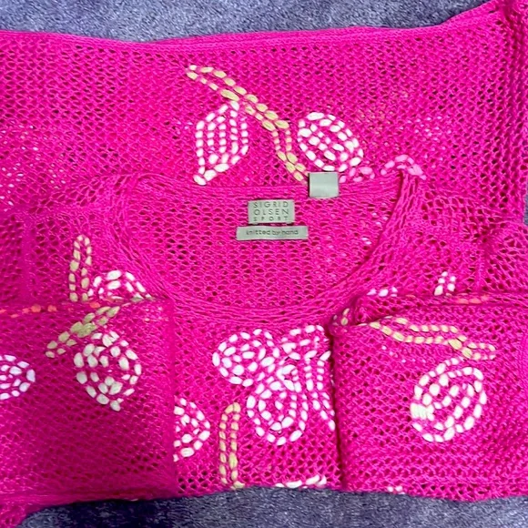 Sigrid Olsen Sport pink knit sweater size Med - Picture 3 of 3